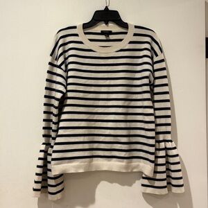 Halogen Navy and Cream Striped Sweater